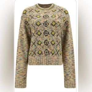 RE/DONE - gorgeous pastel knit sweater in XO Rainbow with black size medium